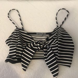 Striped Bralette with Bow